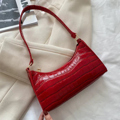 Tilly™ | Glänzende Umhängetasche mit Alligatorenmotiv