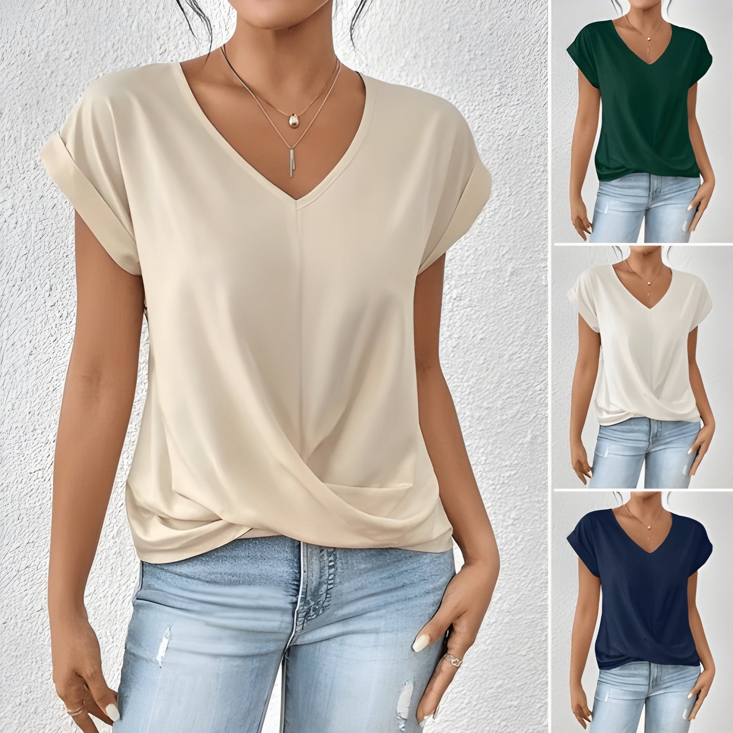 Ziva | Lässiges T-Shirt mit V-Ausschnitt