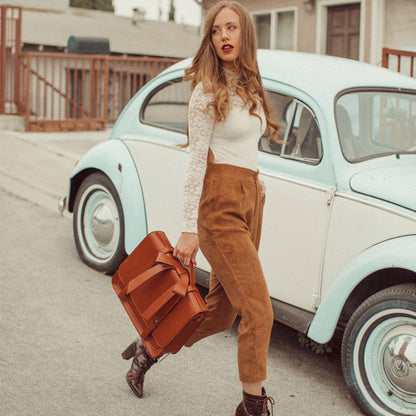 Vintage Sac Kissé in Blau-Rosa