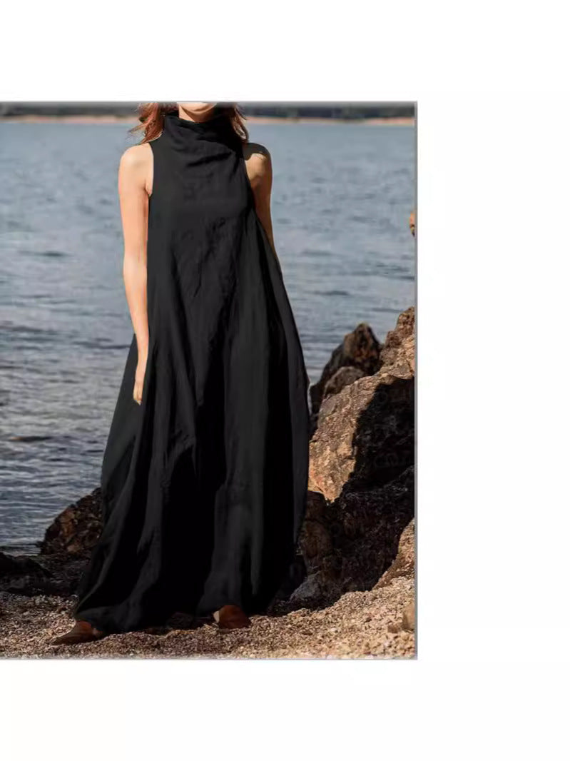 Jennifer | Elegantes Kleid mit Rückenfalten aus Leinen für Damen 2025