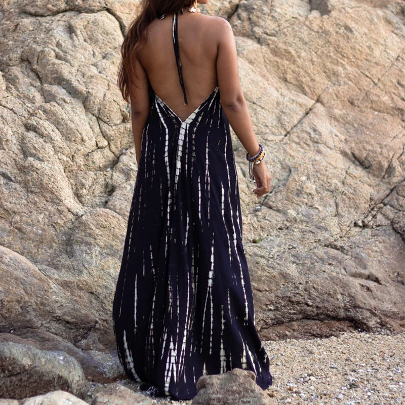 Jennifer | Elegantes ärmelloses Blumen-Kleid mit Halsband