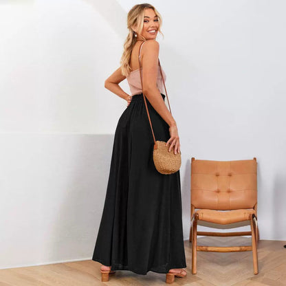 Luna | Elegante Weitbein-Hose mit leichter Schnürung