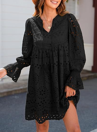 Lila | Elegantes Fransen-V-Ausschnitt Spitzenkleid