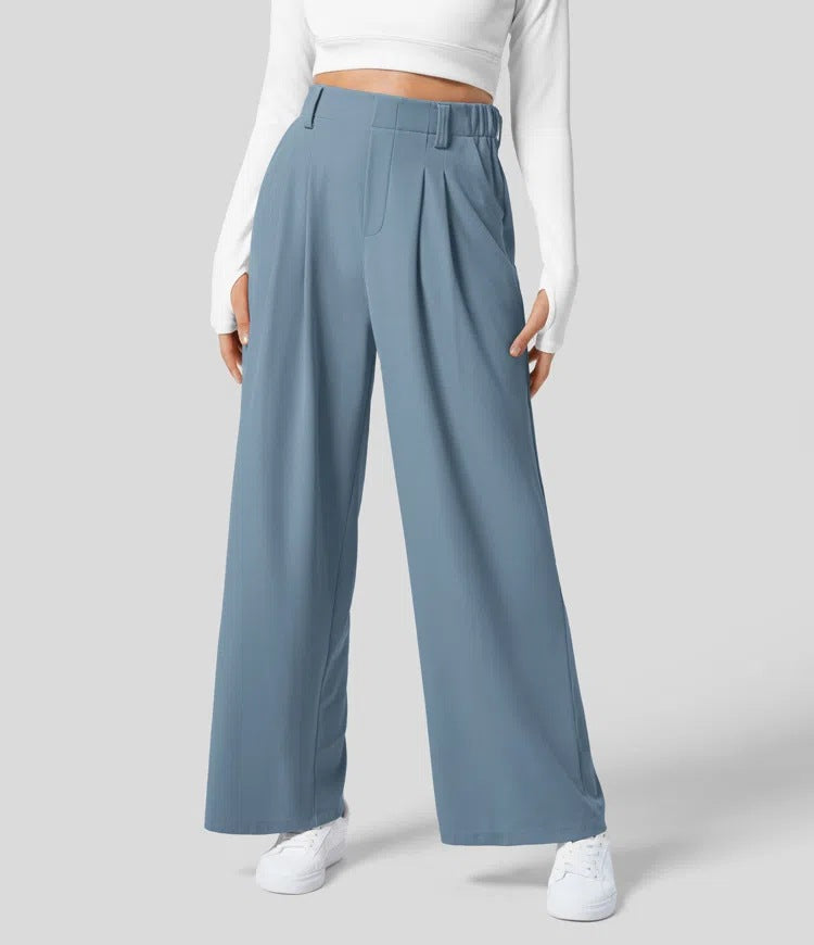 Elara | Elegante Hochbundhose mit weitem Bein