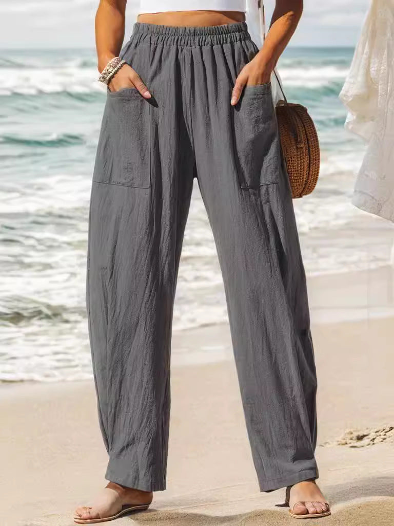 Nora | Elegante Baumwoll-Leinen Urlaubshose