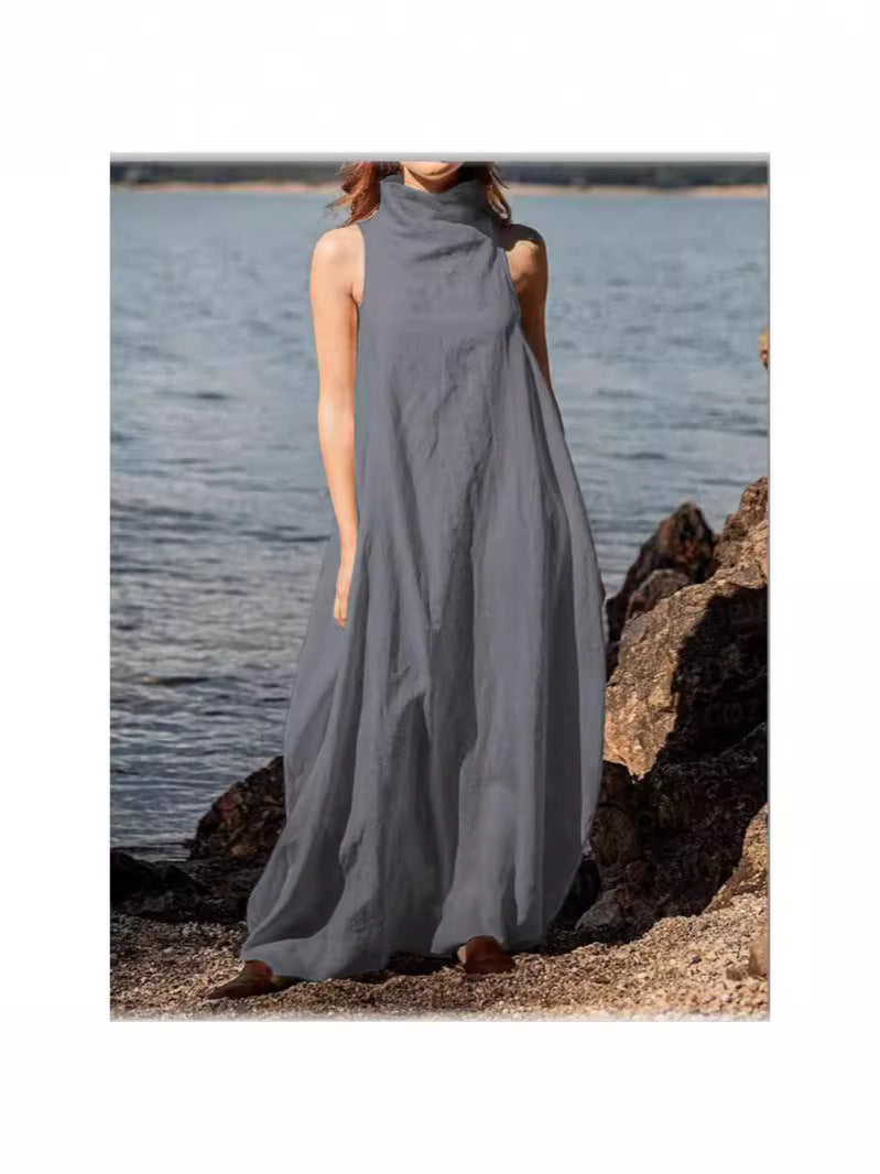 Jennifer | Elegantes Kleid mit Rückenfalten aus Leinen für Damen 2025