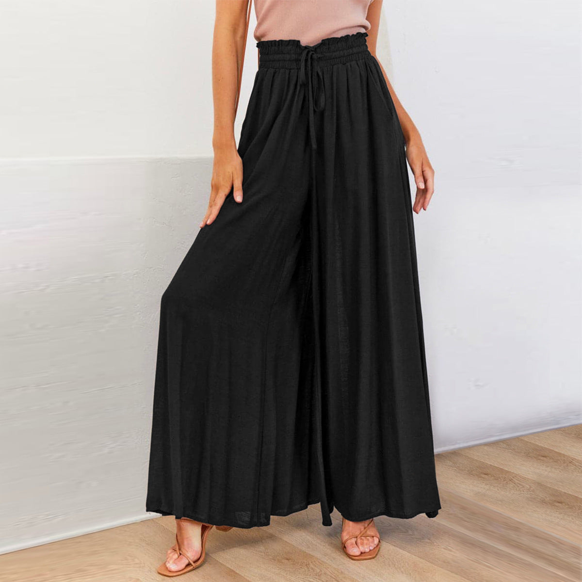Luna | Elegante Weitbein-Hose mit leichter Schnürung
