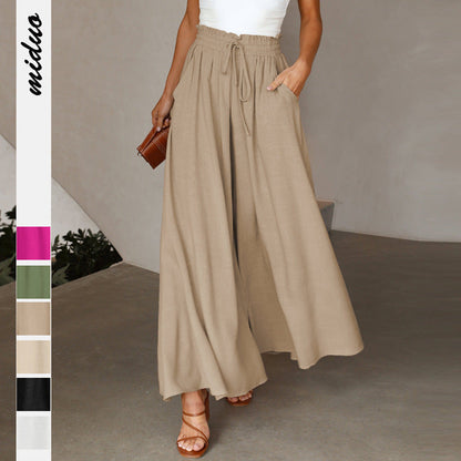 Luna | Elegante Weitbein-Hose mit leichter Schnürung