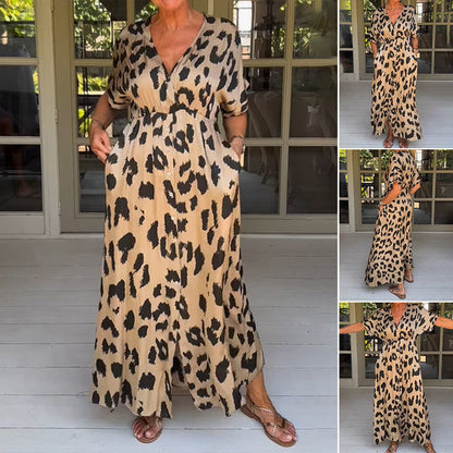 Jennifer | Elegantes Kleid mit Leopardenmuster für Herbst und Winter