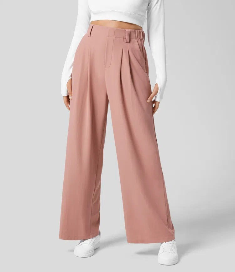 Elara | Elegante Hochbundhose mit weitem Bein