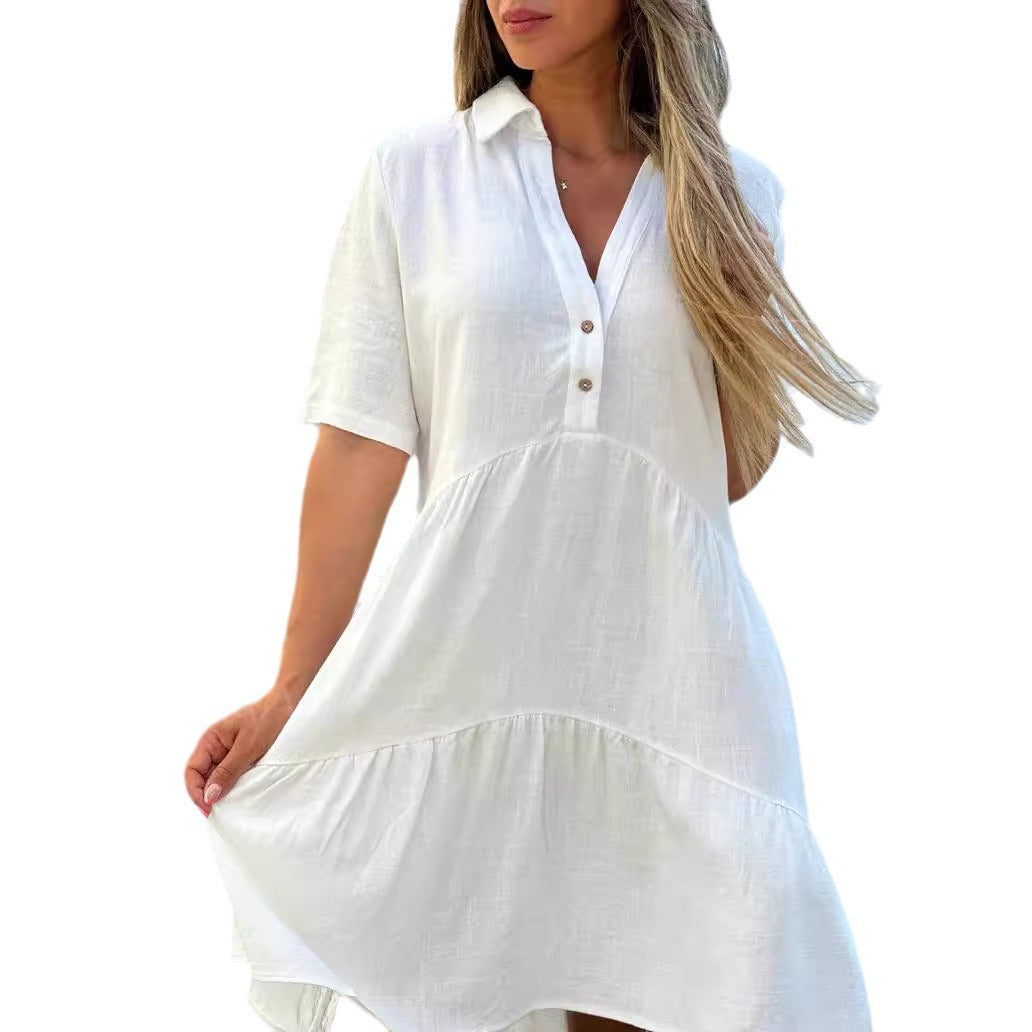 Ruby | Elegantes Baumwoll-Leinen-Shirtkleid