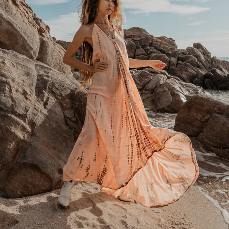 Jennifer | Elegantes ärmelloses Blumen-Kleid mit Halsband