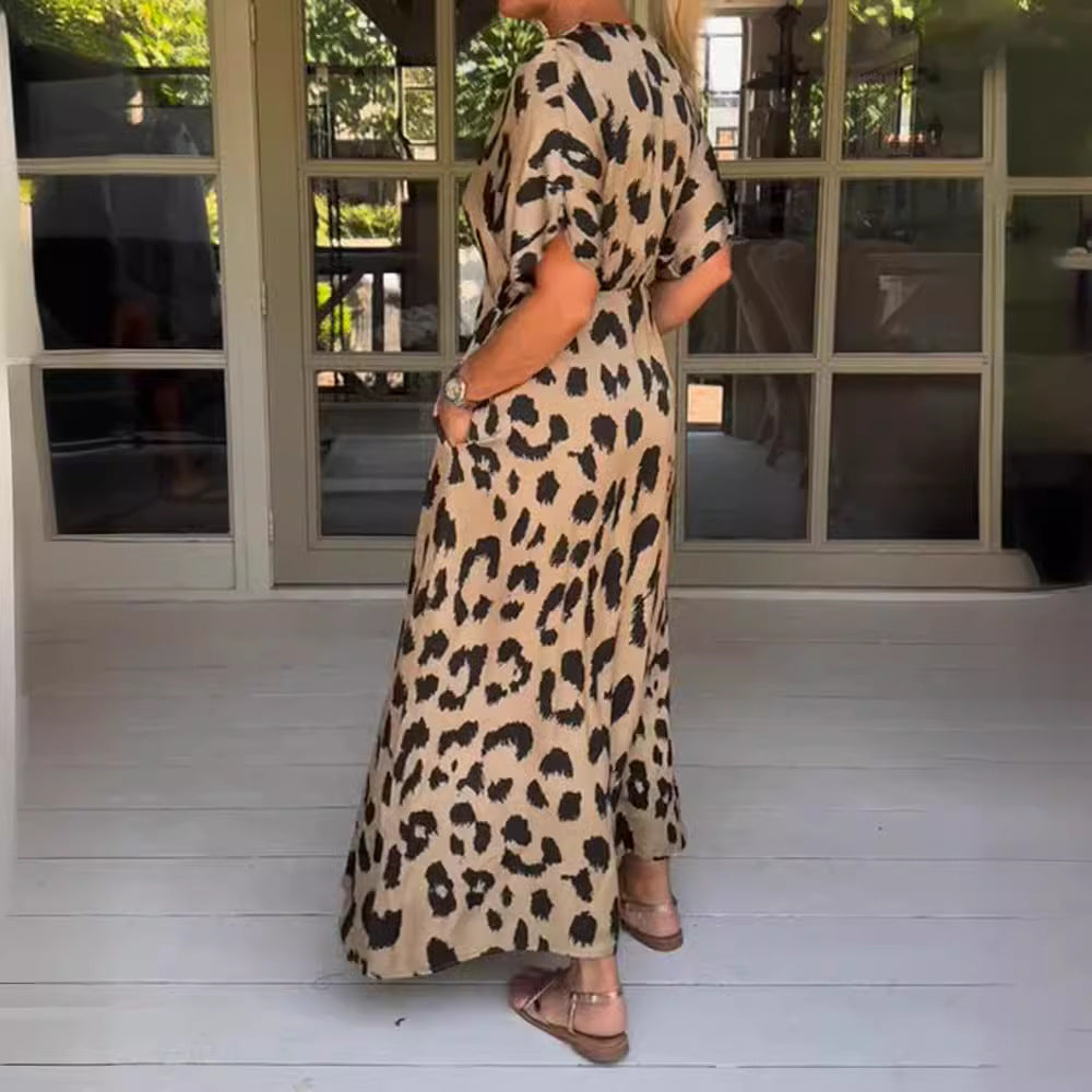 Jennifer | Elegantes Kleid mit Leopardenmuster für Herbst und Winter