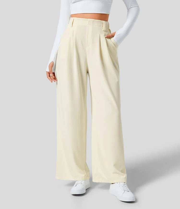 Elara | Elegante Hochbundhose mit weitem Bein