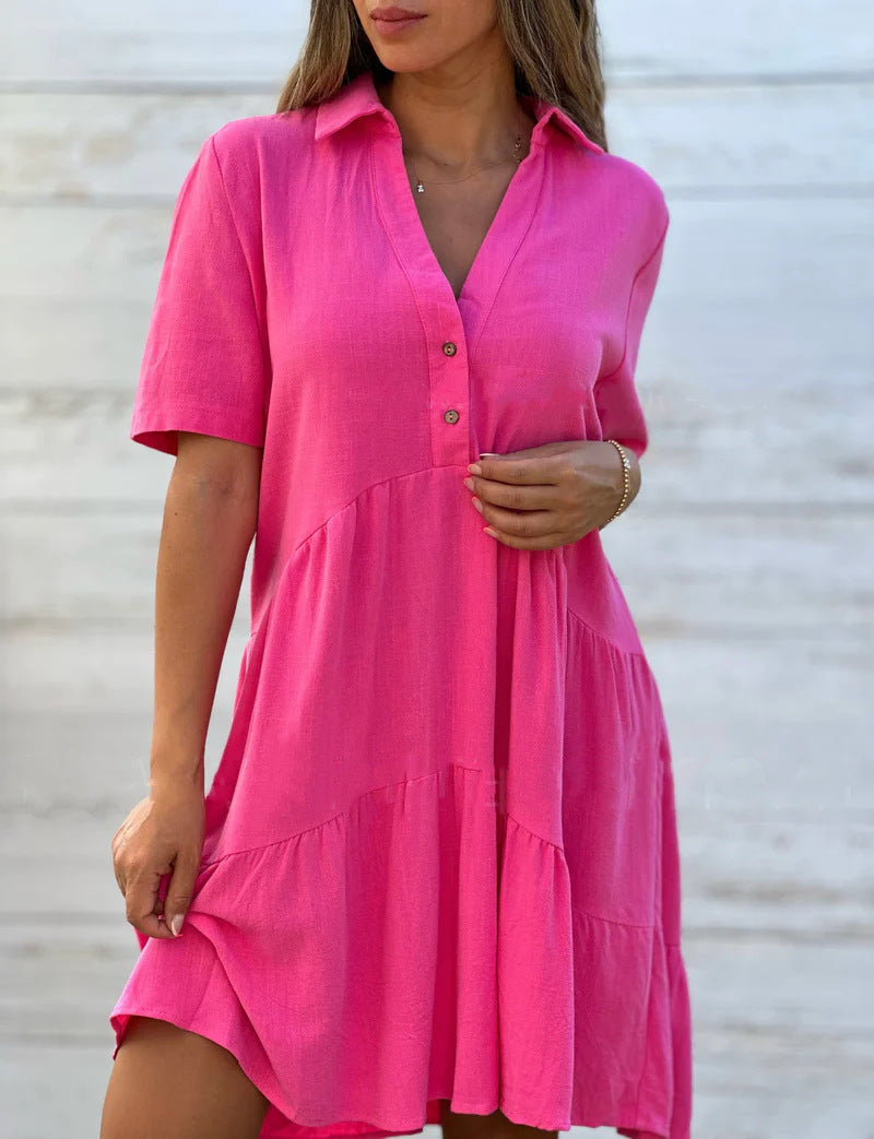 Ruby | Elegantes Baumwoll-Leinen-Shirtkleid