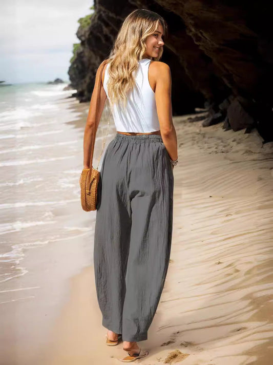 Nora | Elegante Baumwoll-Leinen Urlaubshose