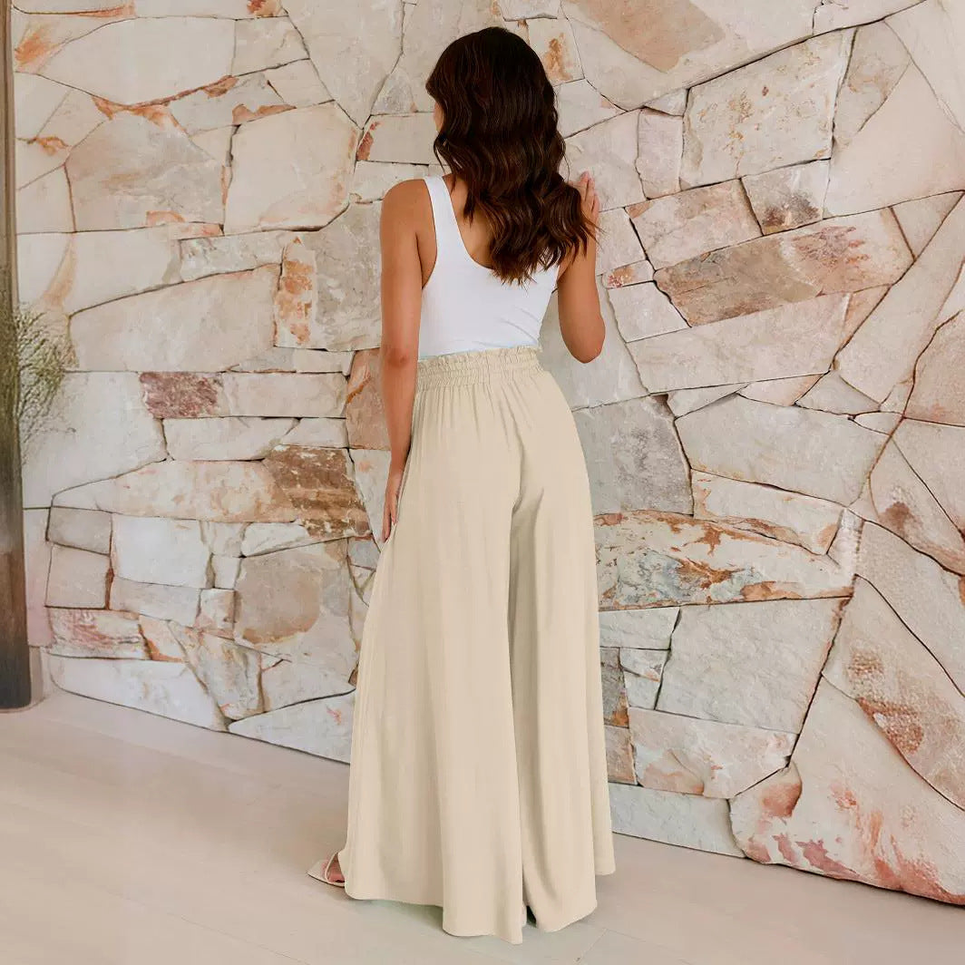 Luna | Elegante Weitbein-Hose mit leichter Schnürung