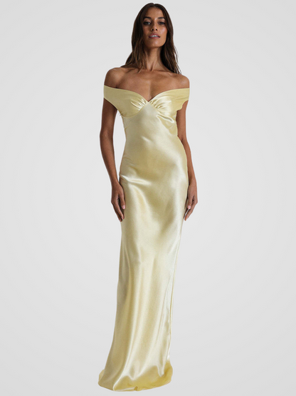 Éliora™ | Elegantes Satin-Maxikleid mit luxuriösem Glanz und feinem Rückenausschnitt