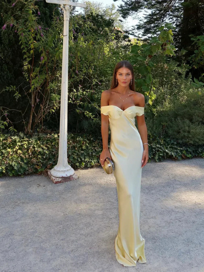 Éliora™ | Elegantes Satin-Maxikleid mit luxuriösem Glanz und feinem Rückenausschnitt