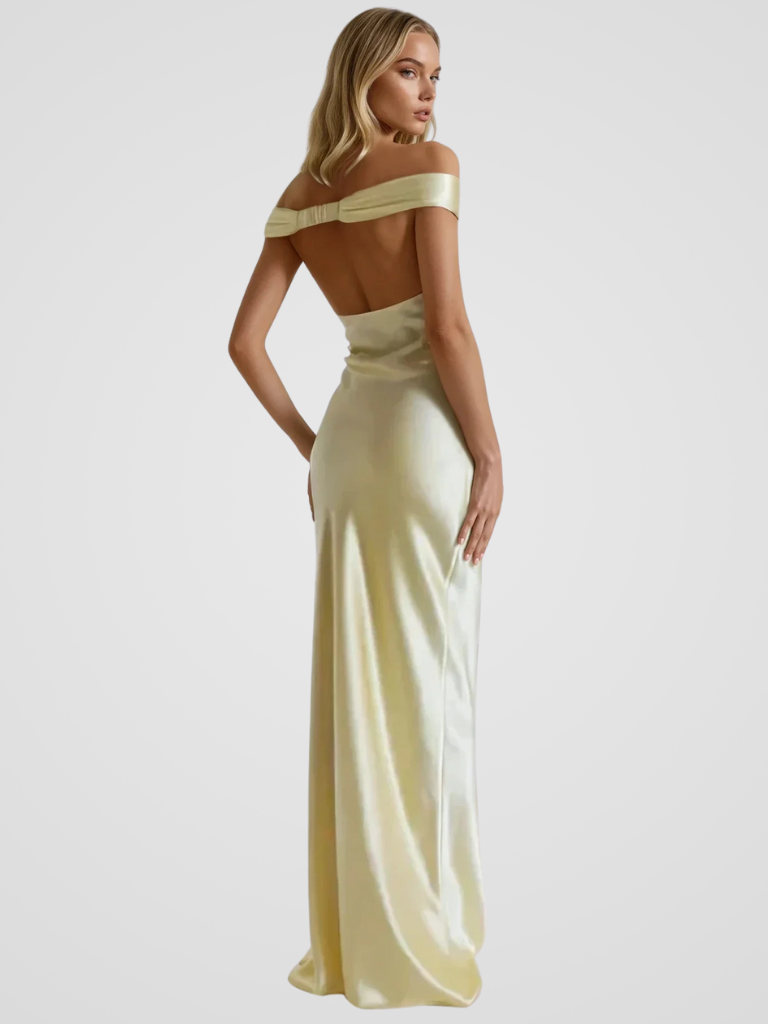 Éliora™ | Elegantes Satin-Maxikleid mit luxuriösem Glanz und feinem Rückenausschnitt