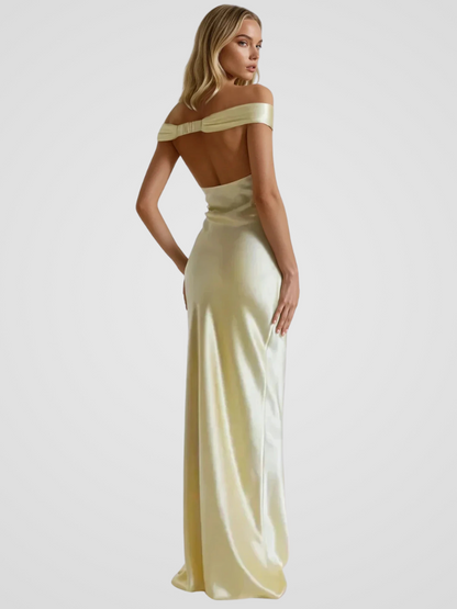 Éliora™ | Elegantes Satin-Maxikleid mit luxuriösem Glanz und feinem Rückenausschnitt