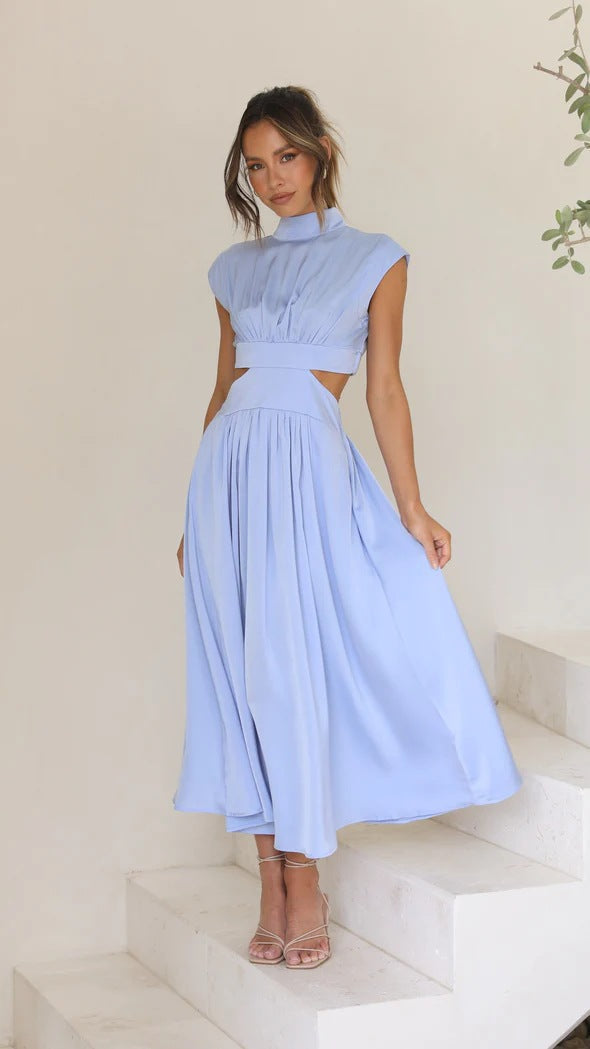 Jennifer | Elegantes Midi-Kleid mit Cut-Out und Taschen