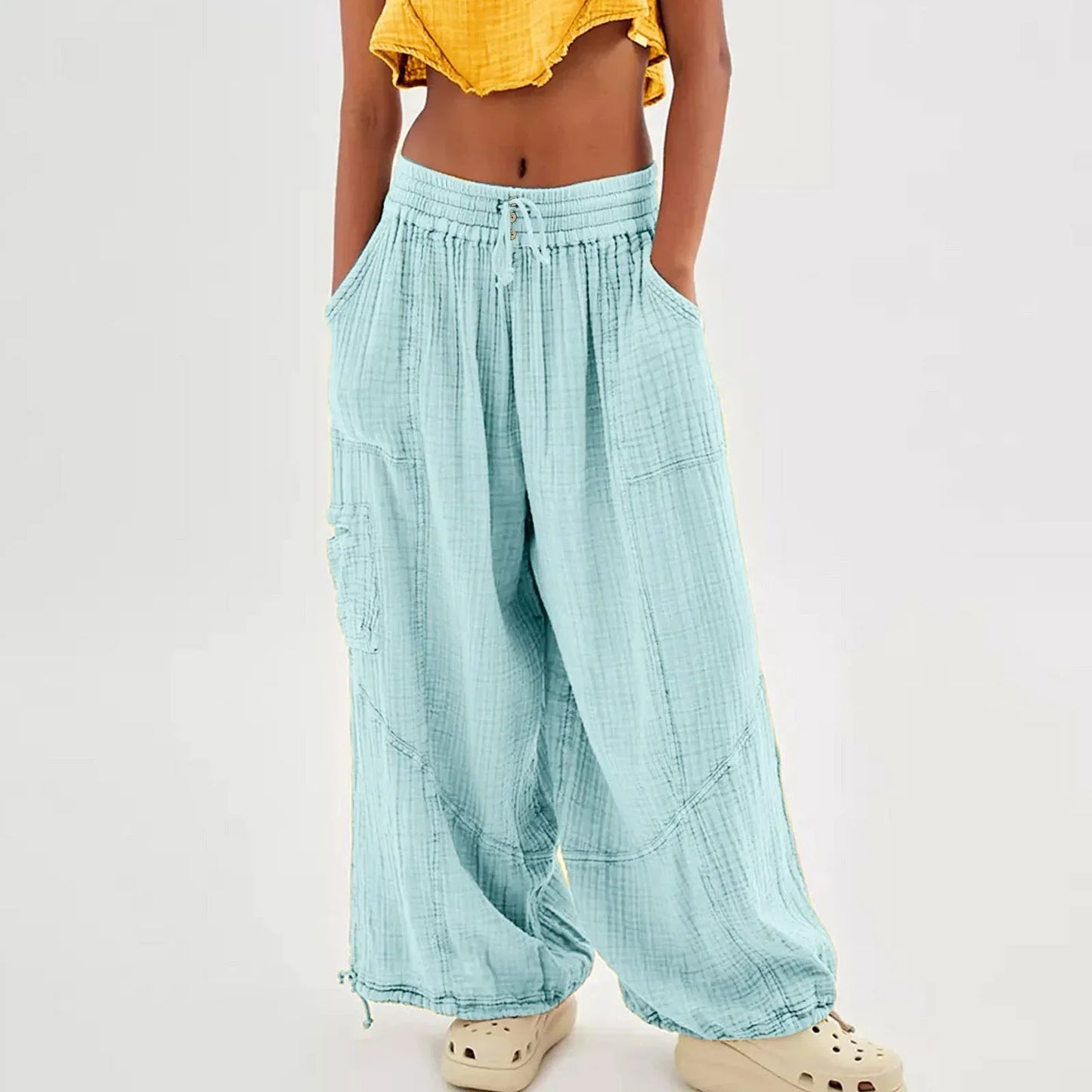 Isla | Elegante Leinen-Hosen mit Hoher Taille und Bindegürtel