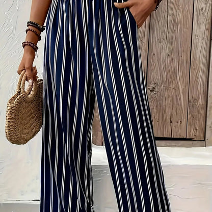 Abby | Schicker Streifen-Hosen mit weiten Beinen