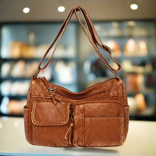 Lykke™ | Vintage Leder Umhängetasche mit mehreren Fächern