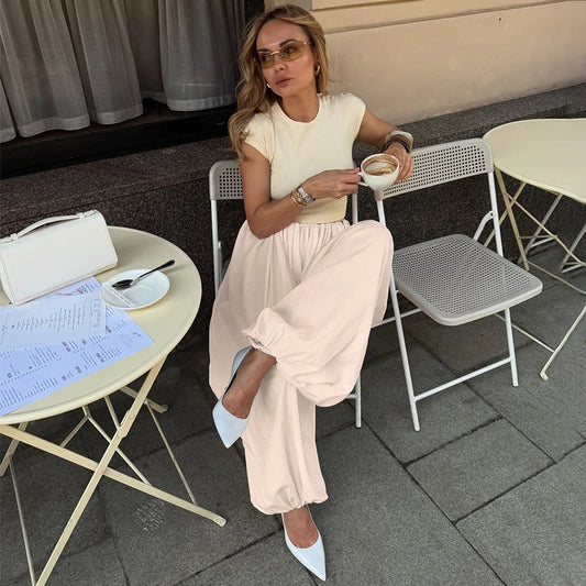 Mila | Legere Rosa Plissee Ballonhose