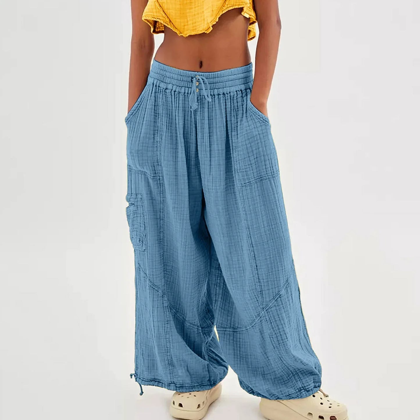 Isla | Elegante Leinen-Hosen mit Hoher Taille und Bindegürtel