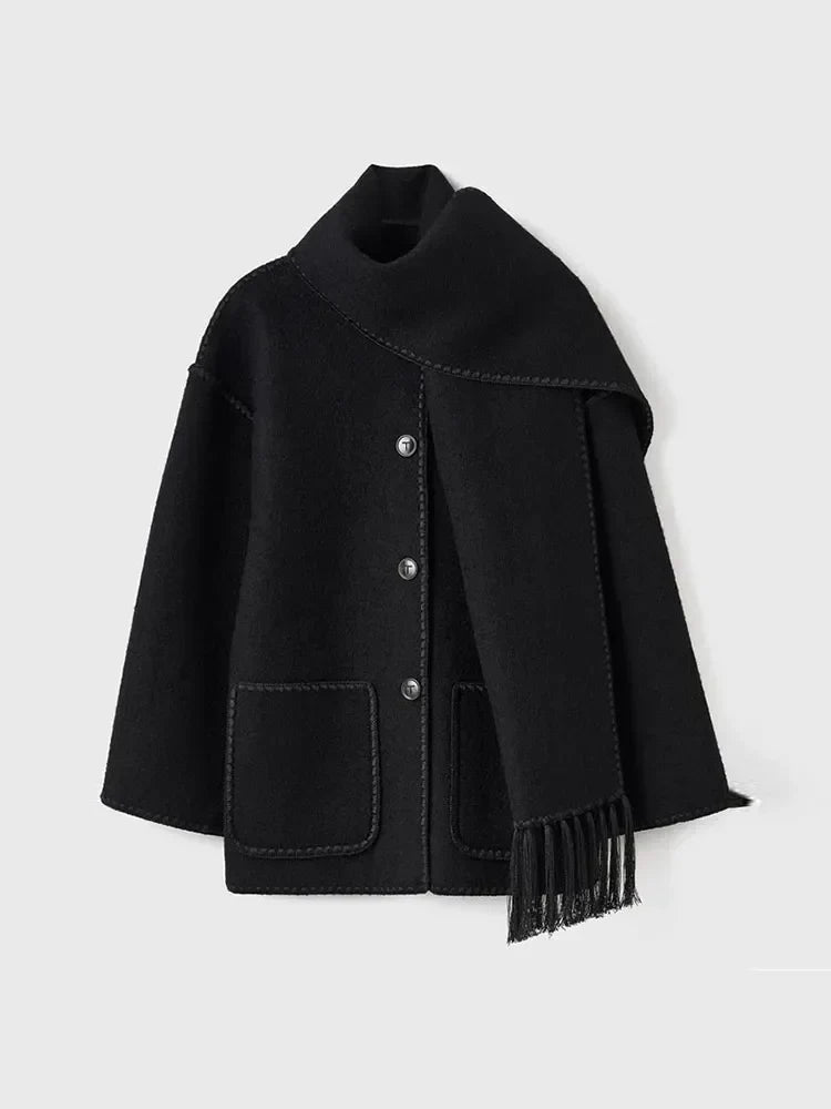 POZIE | Bohème-Mantel mit Schal