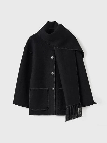 POZIE | Bohème-Mantel mit Schal