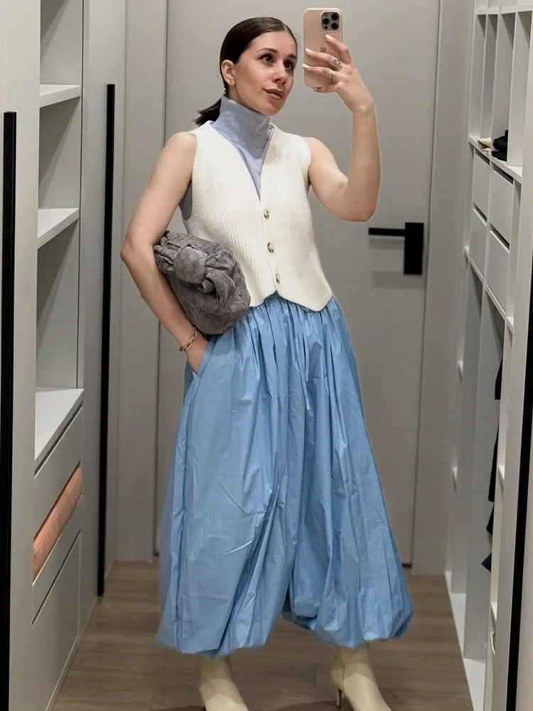 Kaia | Hohe Taille Kordelzug Laternenhose