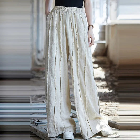 Noelle | Vintage-Cotton-Leinen-Weite-Hosen