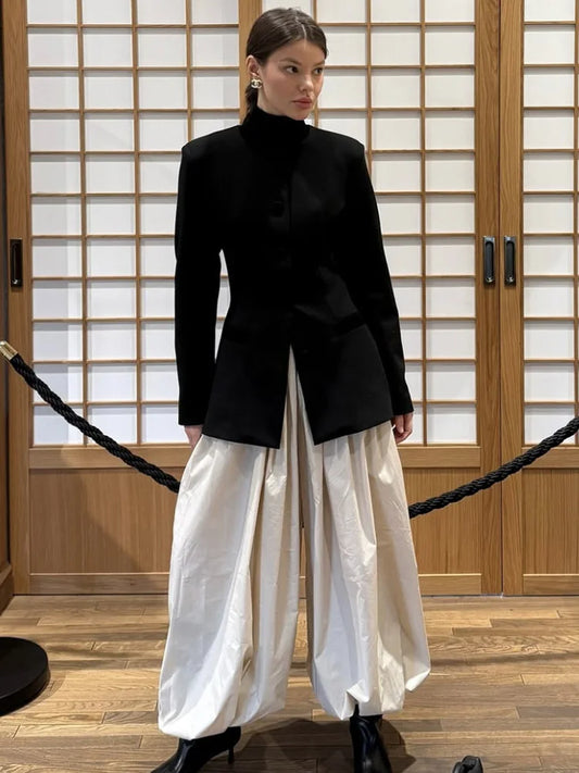 Kaia | Hohe Taille Kordelzug Laternenhose