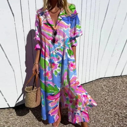 Cassidy - Boho Schönheit Puffärmel Maxi Kleid