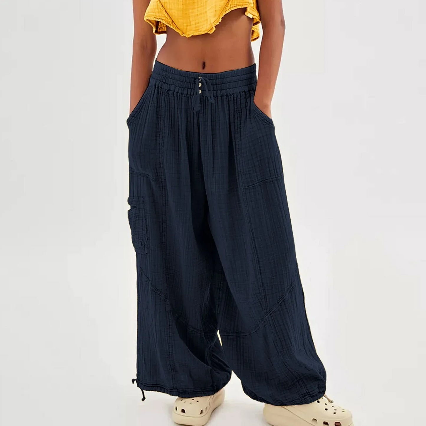 Isla | Elegante Leinen-Hosen mit Hoher Taille und Bindegürtel