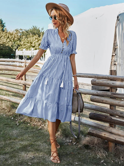 Laureen | Elegantes gestreiftes Kleid