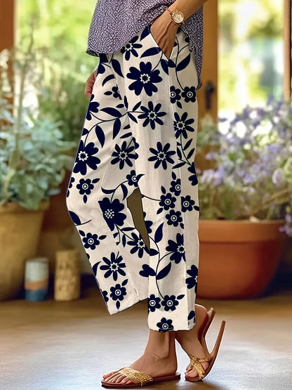 Lavina | Weite Hose mit schickem Blumenmuster