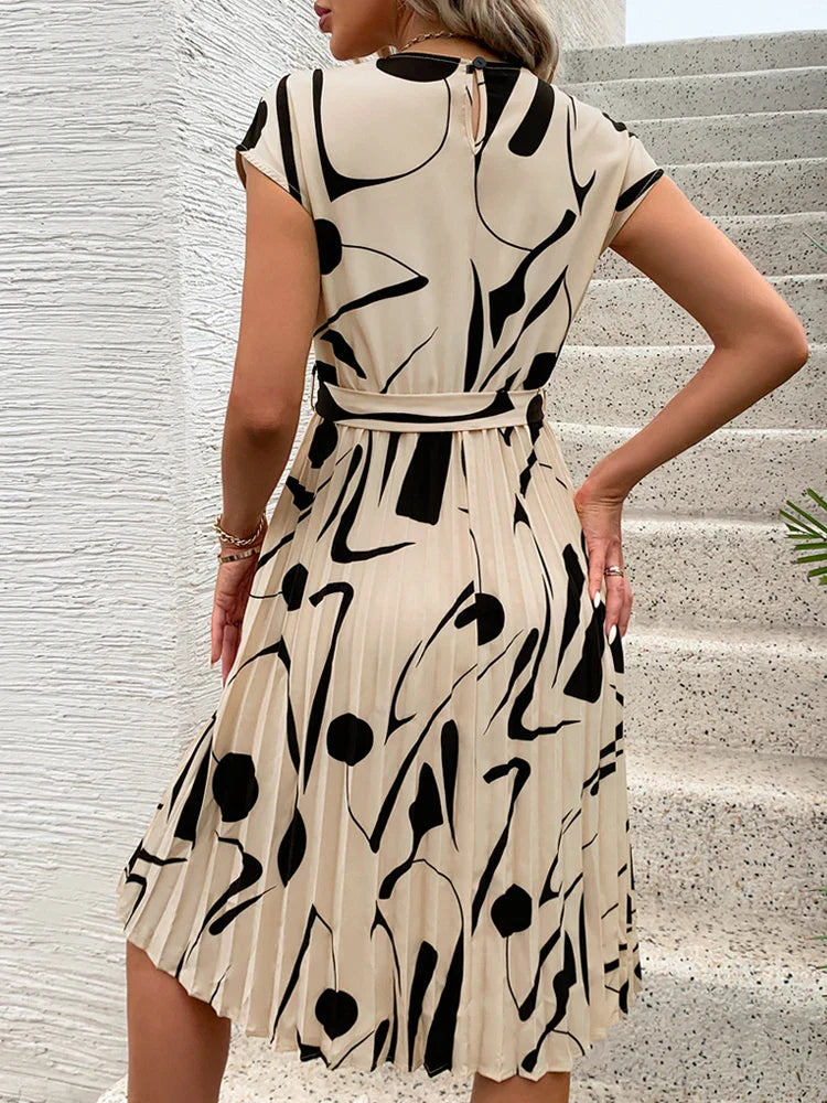 Allaine | Elegantes Midikleid mit Taillengürtel