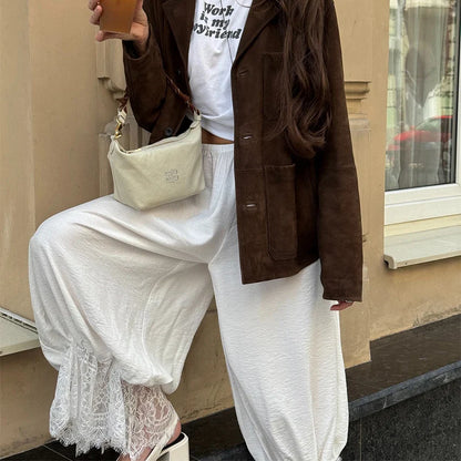 Celeste | Elegante Stift-Hosen mit Vintage-Spitzenbesatz in Knöchellänge