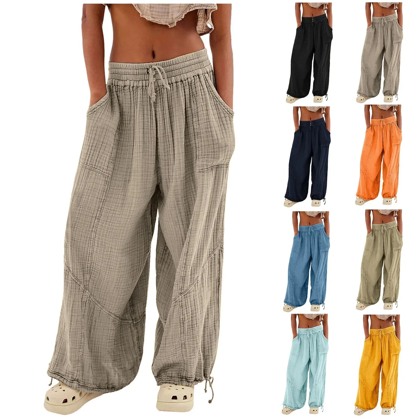 Isla | Elegante Leinen-Hosen mit Hoher Taille und Bindegürtel