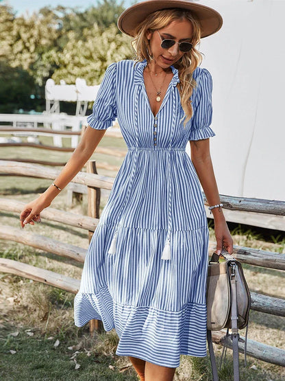 Laureen | Elegantes gestreiftes Kleid