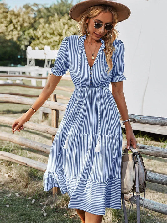 Laureen | Elegantes gestreiftes Kleid