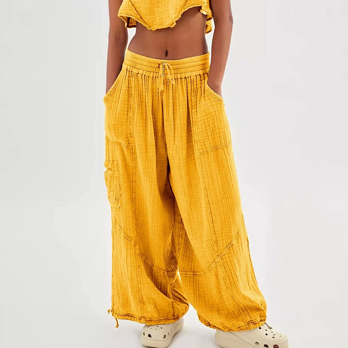 Isla | Elegante Leinen-Hosen mit Hoher Taille und Bindegürtel