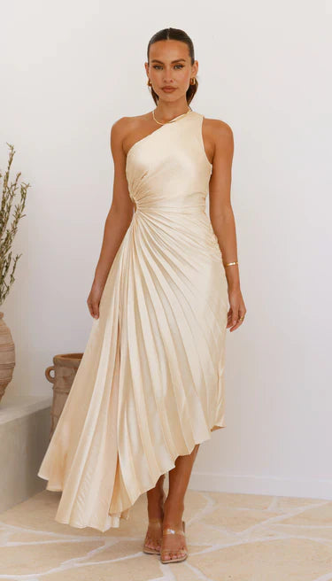 Sylviana | Elegantes Midikleid mit einer Schulter
