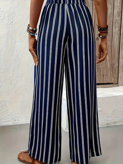 Abby | Schicker Streifen-Hosen mit weiten Beinen