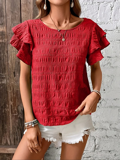 Charmaine | Leichte Bluse mit verspielten Rüschen