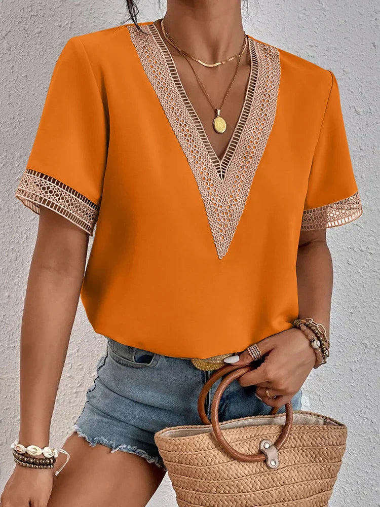 Davina | Elegante Bluse mit luxuriöser Spitze